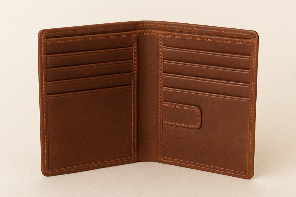 Brown Leather Bifold Wallet - Image 3