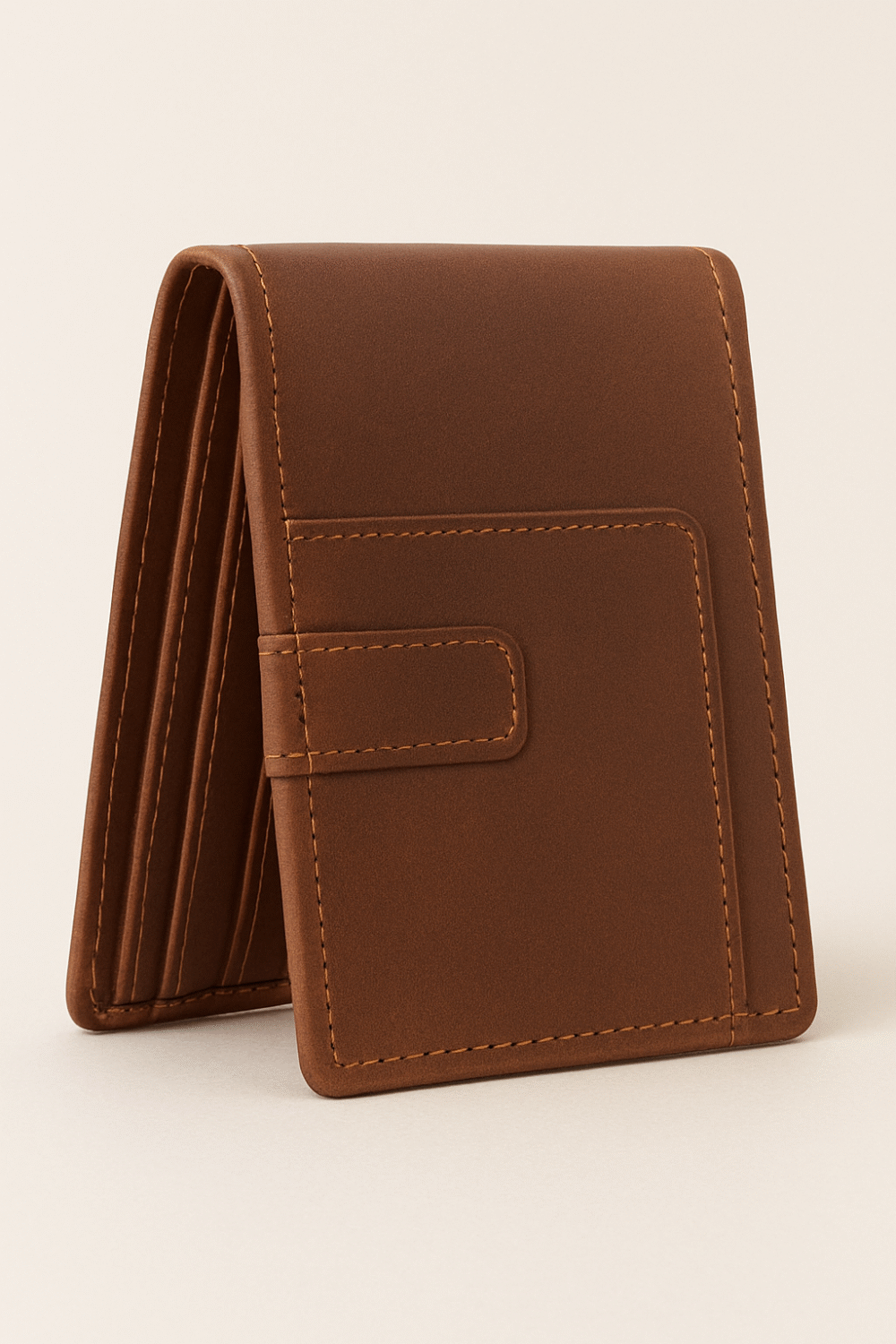 Brown Leather Bifold Wallet - Image 2