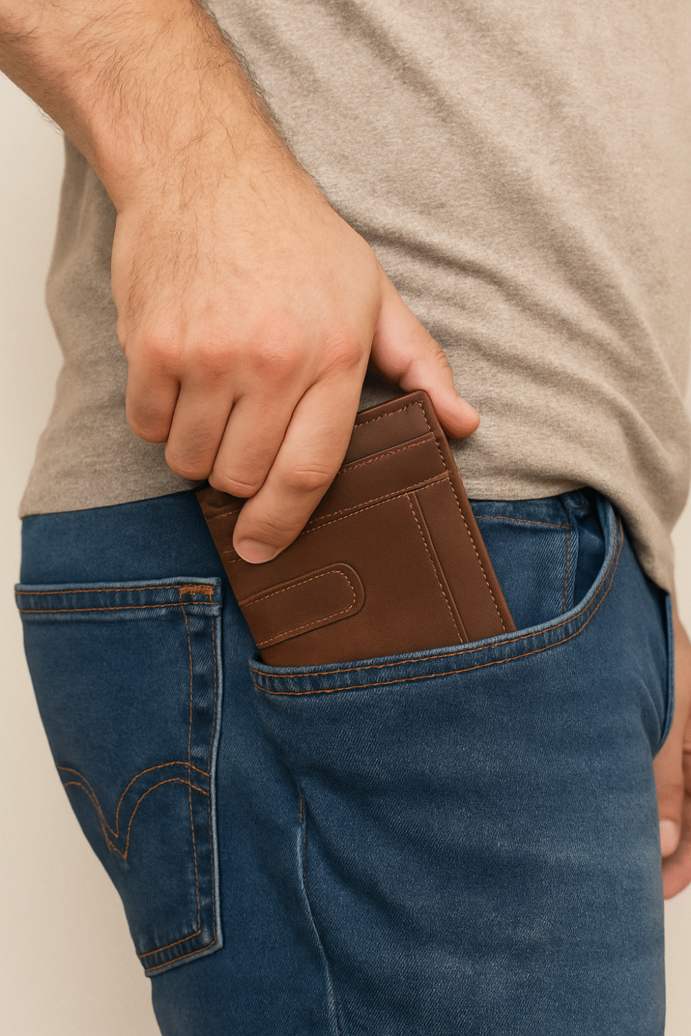 Brown Leather Bifold Wallet - Image 4