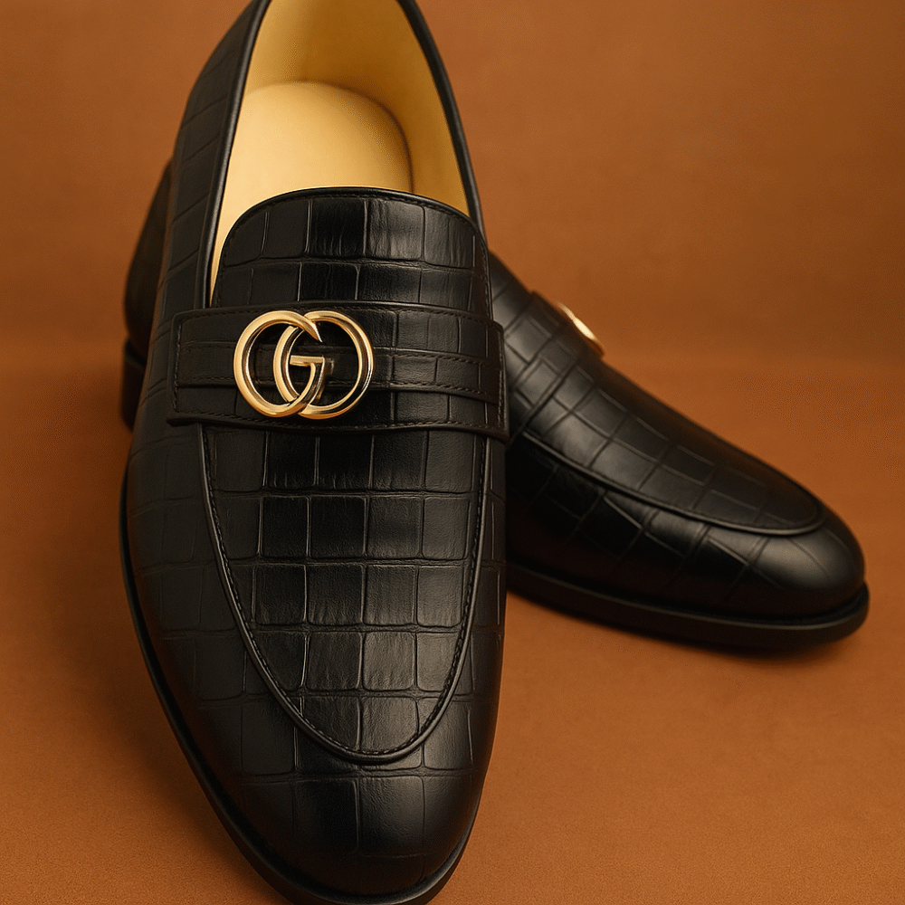 Men's Croc-Embossed Leather Loafers - Image 3