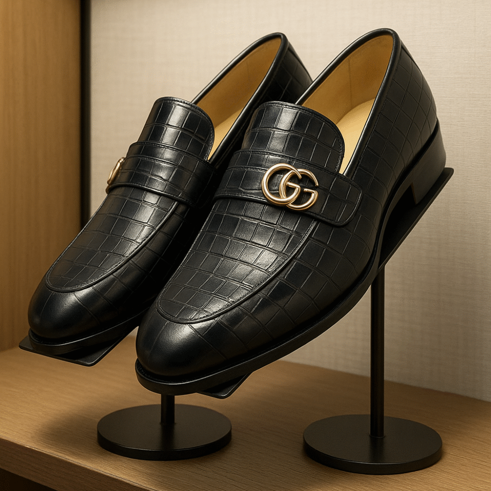 Men's Croc-Embossed Leather Loafers