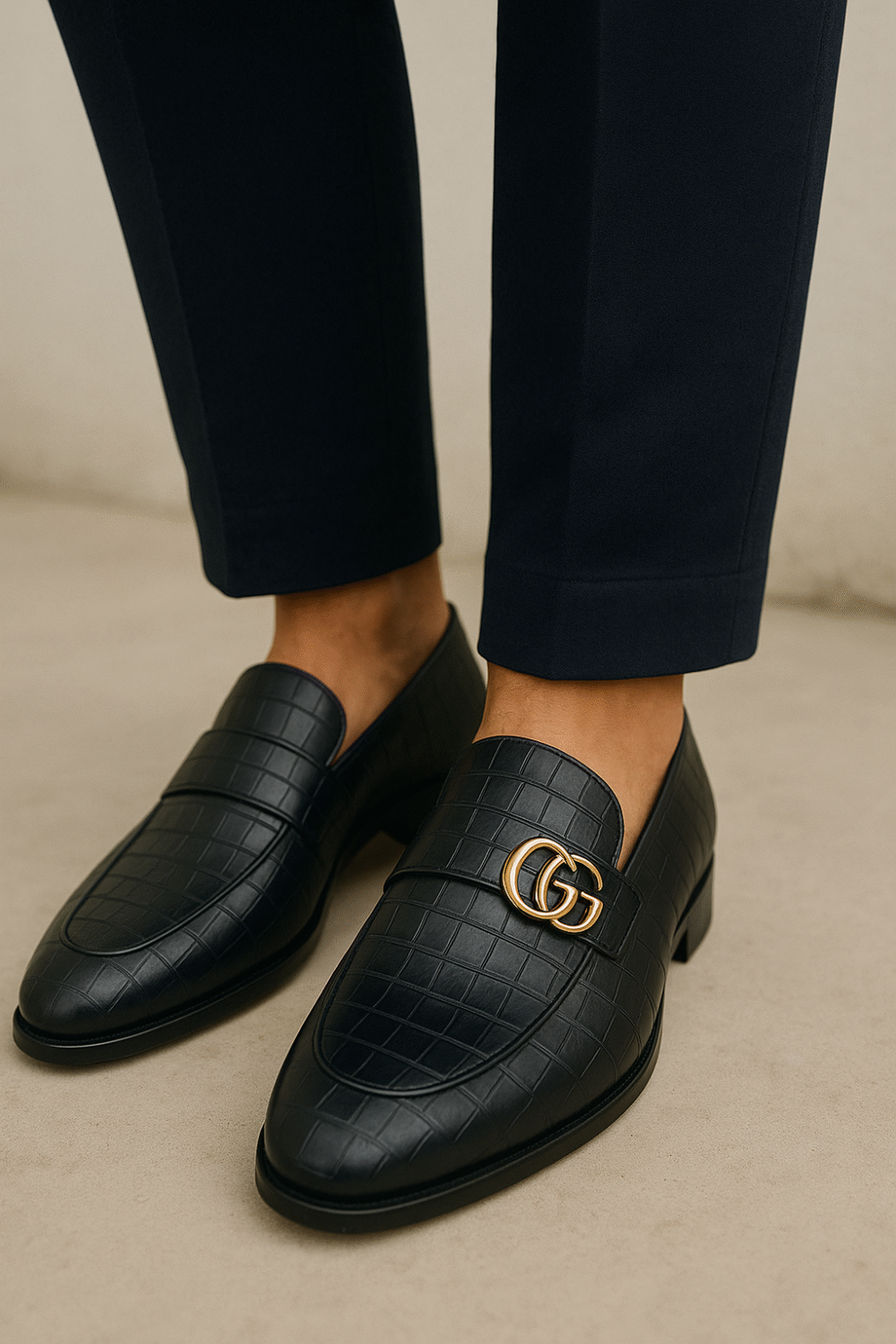 Men's Croc-Embossed Leather Loafers - Image 4