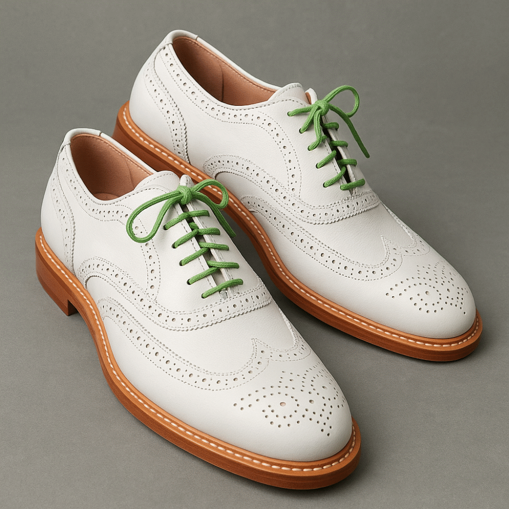 White Oxford Brogue Shoes