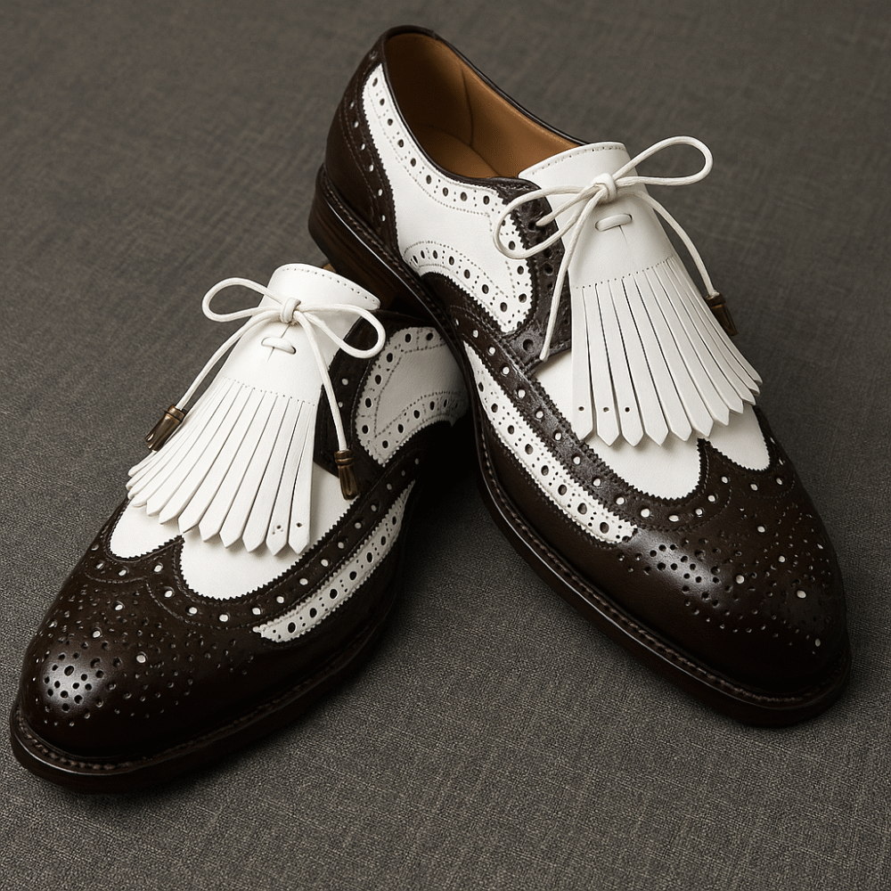 Two-Tone Wingtip Brogue Shoes