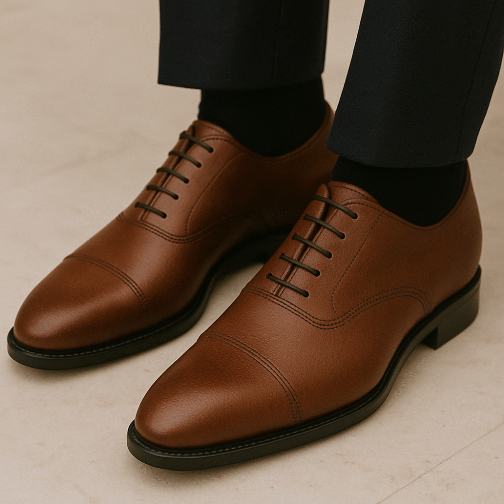 Handmade Brown Leather Shoes - Image 3