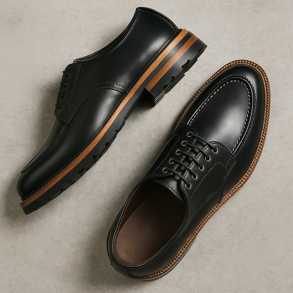 Premium Handmade Black Leather Dress Shoes for Men – Formal Oxford Style with Durable Sole | Classic Business Footwear